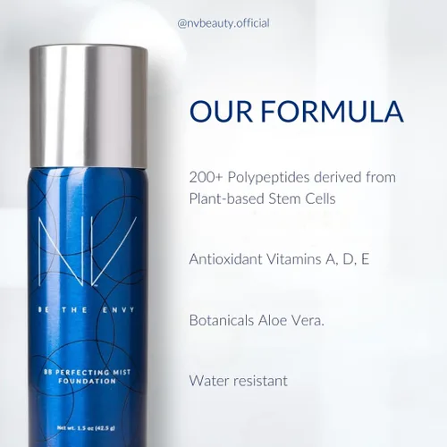 Vista 3 de NV BB Perfecting Mist Foundation - Maquillaje profesional con aerógrafo con polipéptidos de células madre a base de plantas, vitaminas A, D, E