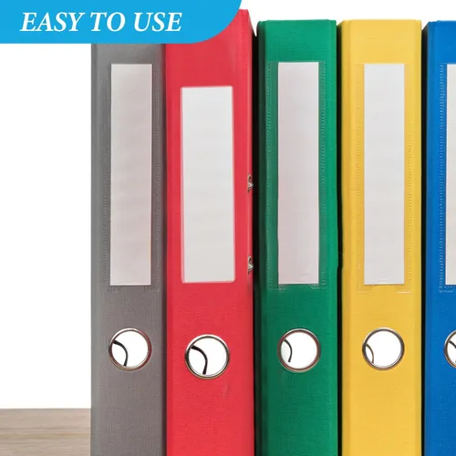 Vista 6 de 20pcs PVC Adhesive Label Sleeves, File Tab Holders for Organization