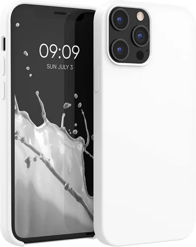 Vista 18 de kwmobile Funda compatible con Apple iPhone 12 Pro Max, funda de silicona TPU con acabado suave, color azul báltico