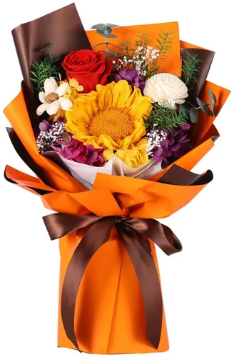 Vista 10 de Jtoder Flores Eternamente para la Entrega, Ramos de Flores Preservadas, Rosas Púrpuras de Larga Duración, Ramos de Regalo para Madre, Esposa, Novia