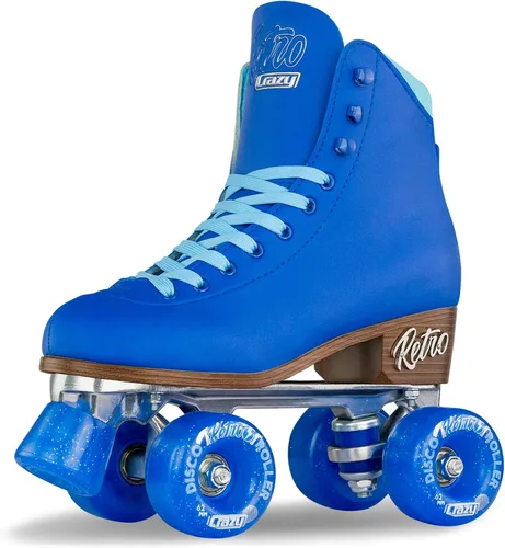Vista 8 de Crazy Skates Retro Roller Skates Adjustable or Fixed Sizes Classic Quad Skates for Men, Women and Girls Negro (ajustable)