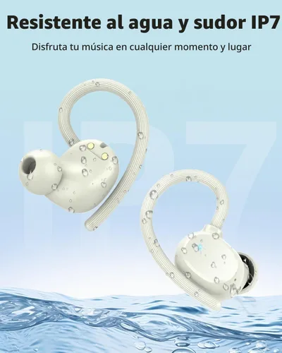 Vista 8 de Auriculares inalámbricos Bluetooth deportivos 2026 con Bluetooth 5.3, 128 horas de reproducción con pantalla LED, potentes graves sobre la oreja