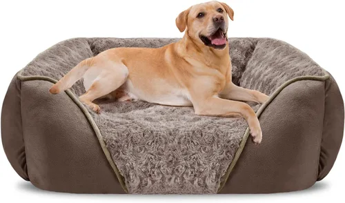 Vista 13 de INVENHO Cama para perros pequeños para perros medianos a grandes, rectangular, ortopédica, suave, relajante, duradera, con parte inferior