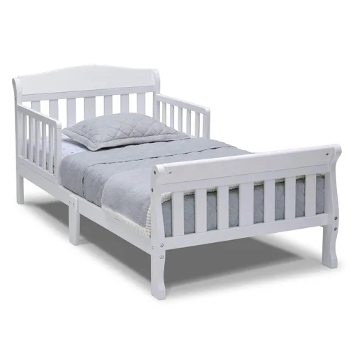Vista 14 de Delta Children Canton - Cama para niños pequeños, albaricoque + colchón Delta Children Twinkle Galaxy de doble cara con núcleo de fibra reciclada