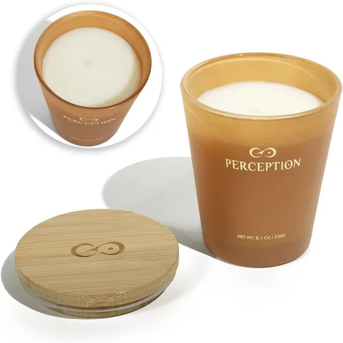 Vista 4 de PERCEPTION AROMAS Vela perfumada de lujo, tomillo de sándalo, vela de cera de soja vertida a mano con caja de regalo, fragancias elegantes, tiempo