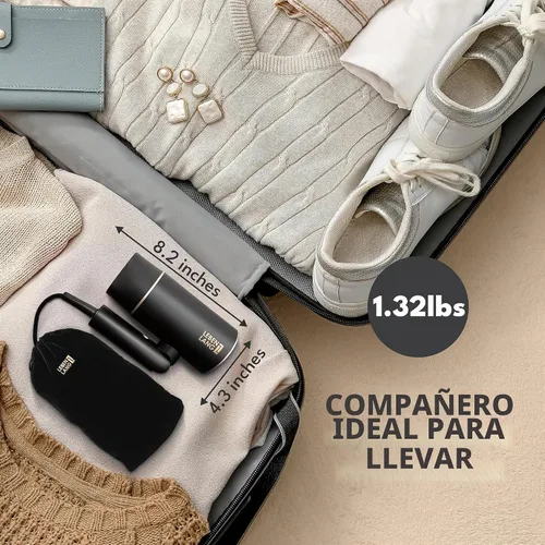Vista 4 de LEBENLANG Secador de pelo iónico 1875W - Compacto, portátil, ligero, con difusor y bolsa para viajes