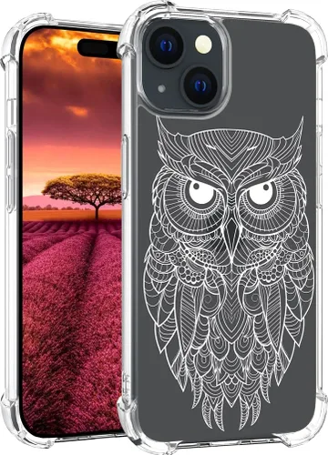 Vista 18 de Funda compatible con iPhone 15, bonita funda transparente para mujer, funda de silicona transparente para teléfono, color negro, tigre poderoso