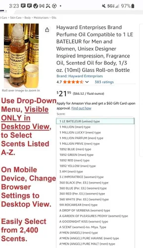 Vista 2 de HYWD Enterprises - Aceite de perfume compatible con OUD y BERGAMOT (J. Mal..ne) para hombres y mujeres, fragancia unisex Rendition, Eau de Parfum