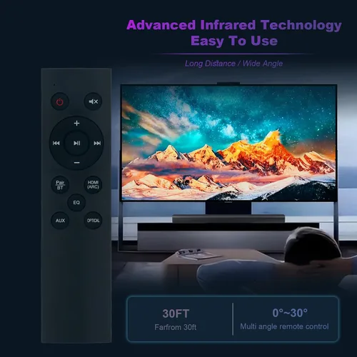 Vista 5 de Reemplazar el control remoto compatible con el altavoz de barra de sonido Philips serie 5000 TAB5305 TAB5305/12 TAB5305/37 TAB5305/98 TAB5105/10