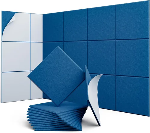 Vista 20 de Paneles hexagonales en forma de A, paquete de 12 paneles acústicos de alta densidad de 12 x 10 x 0.4 pulgadas para mejorar la reducción de ruido