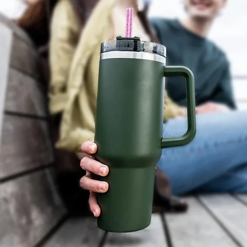 Vista 6 de Popote de repuesto compatible con vaso Stanley de 40 onzas y 30 onzas, paquete de 6 popotes reutilizables con cepillo de limpieza, plástico