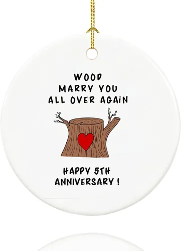 Vista 8 de Adorno de papel de aniversario de primer año para pareja, primera boda para 1 año, regalos de señor y señora, recuerdo de cerámica para primer