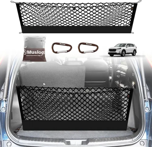 Vista 53 de Muslogy Red de carga para maletero estilo sobre compatible con accesorios Jeep Grand Cherokee L 2021-2024 2025, organizador de maletero de ajuste