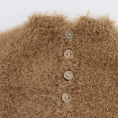 Vista 6 de Vemonllas Accesorios de fotografía para recién nacidos, trajes para niños y niñas, gorro de oso mohair y mameluco con pies, conjunto de disfraz