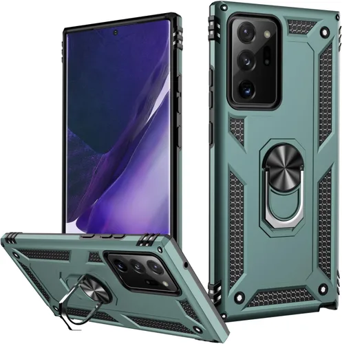 Vista 10 de LUMARKE Funda protectora para Galaxy Note 10, pasa 16 pies, prueba de caídas de grado militar, resistente con soporte de anillo magnético, Negro