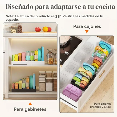 Vista 4 de Lifewit Kitchen Cabinet Organizer for Food Contanier Lid with 7 Sections