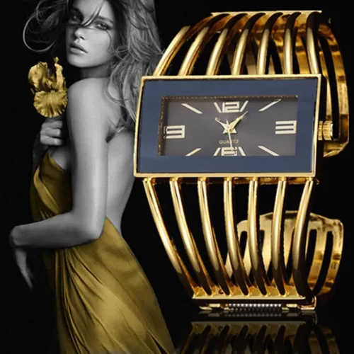 Vista 3 de Relojes de pulsera de moda para mujer, reloj de pulsera analógico de cuarzo con esfera rectangular de lujo, regalos para mujer