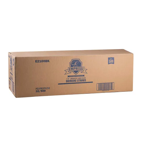 Vista 2 de E2100BK Empress Jumbo Straw Unwrapped 7.75" Negro, en caja 10/500 cs