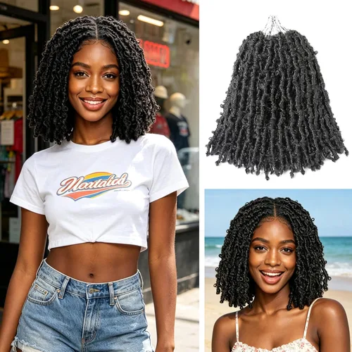 Vista 9 de Superlight Butterfly Locs - Cabello de ganchillo de 12 pulgadas, 6 paquetes