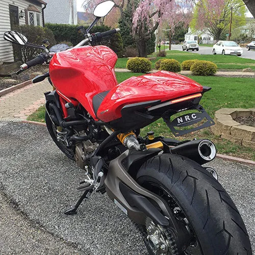 Vista 4 de New Rage Cycles Eliminador de guardabarros compatible con el ecualizador de doble carga Ducati Monster 1200 (2014-2016)
