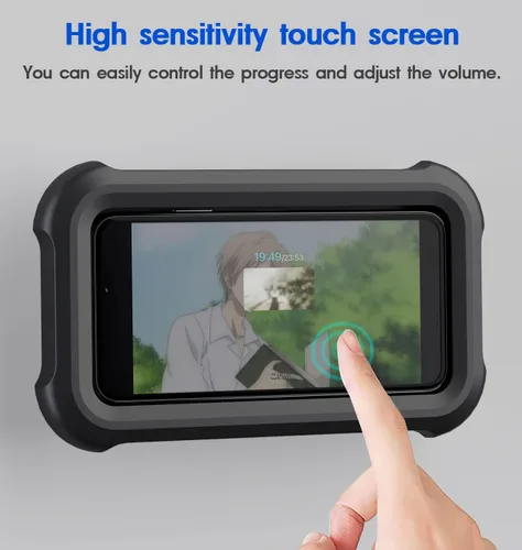 Vista 2 de Mistriddle Soporte para teléfono de ducha impermeable con rotación de 360°, ángulo ajustable, soporte para teléfono montado en pared para espejo