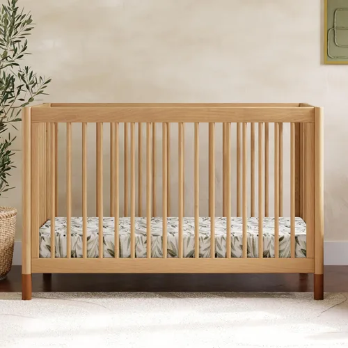 Vista 9 de Babyletto Gelato - Cuna 4 en 1, verde bosque con patas de cuero rubio