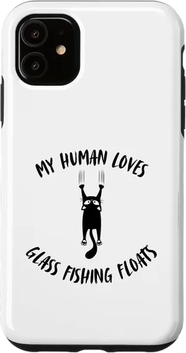 Vista 8 de iPhone 16 My Human Loves Glass Fishing Floats - Cat Parent Hobby Lover Case