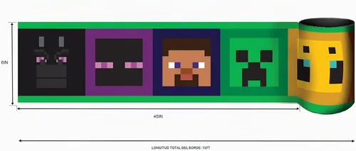 Vista 4 de RoomMates - Papel pintado despegar y pegar con caras icónicas de Minecraft, RMK12377BD