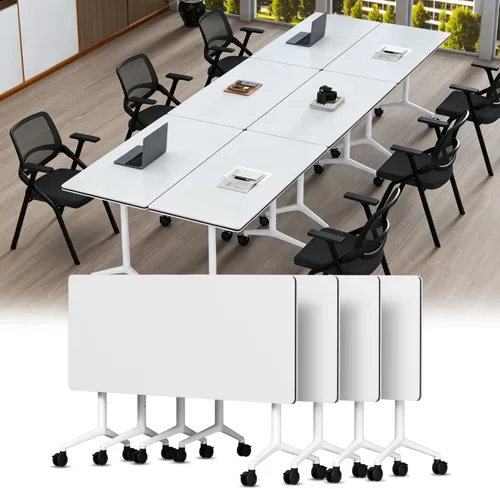 Vista 10 de 4 Pack Folding Conference Tables,47.2" Mobile Training Tables Morandi