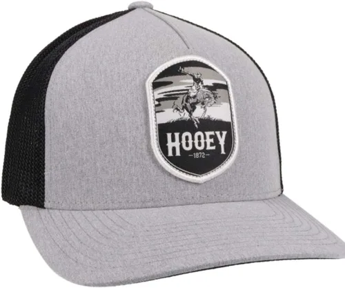 Vista 6 de HOOEY Boys Grey Cheyenne Patch Flex Fit Mesh Ball Cap