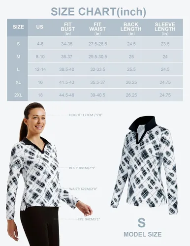 Vista 6 de JACK SMITH Polo de golf de manga larga para mujer, cuello en V, atlético, para tenis, absorbe la humedad