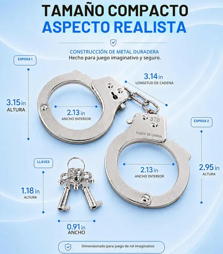 Vista 3 de Accesorios para disfraz Kangaroo, esposas de metal