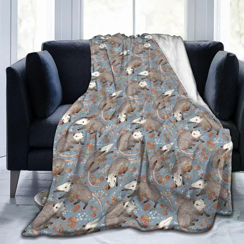 Vista 18 de Manta de franela con patrón de ciervo y oso, 50x40 pulgadas, unisex para adultos y niños, para todas las estaciones, estilo Art Deco