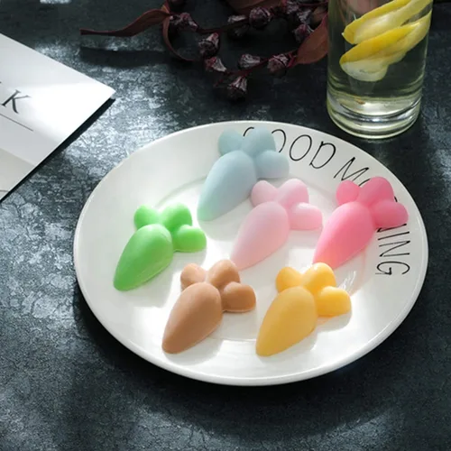 Vista 6 de ASkinds Molde de chocolate con zanahoria de Pascua, 6 cavidades, bandeja de silicona antiadherente para chocolate, molde para hornear bricolaje