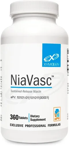 Vista 8 de XYMOGEN NiaVasc - Niacina de liberación sostenida de 500 mg - Apoya los lípidos en sangre saludables y el grosor normal de la íntima carótida