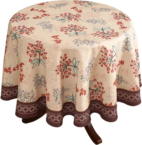 Vista 57 de [Usado] patdrea Mantel largo de lino de diseño verde para mesa rectangular, mantel vintage transpirable con patrón de frutas amarillas, funda