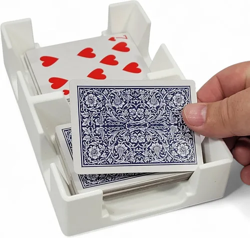 Vista 18 de Bandeja de plástico negro para cartas o carrito, no giratoria, fabricada en Estados Unidos Non-Swivel, Deluxe Plastic, Holds up to 2 decks, Does