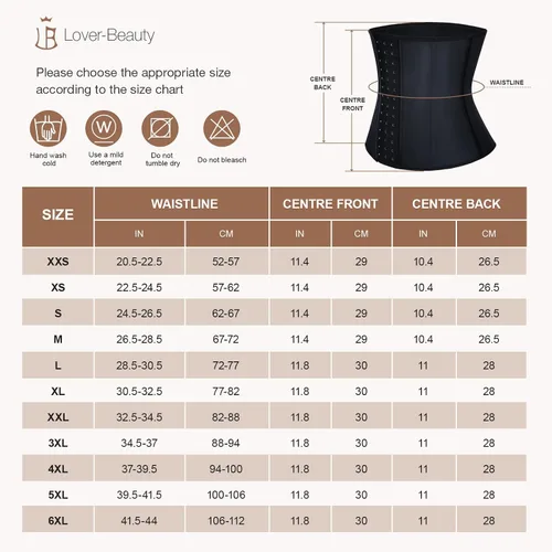 Vista 6 de Lover-Beauty Entrenador de cintura para mujer corsés de látex faja de entrenamiento reloj de arena