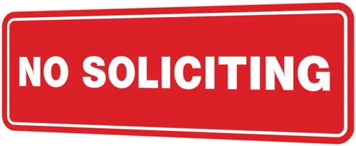 Vista 43 de Estándar No Soliciting Door/Wall Sign - Negro - Pequeño