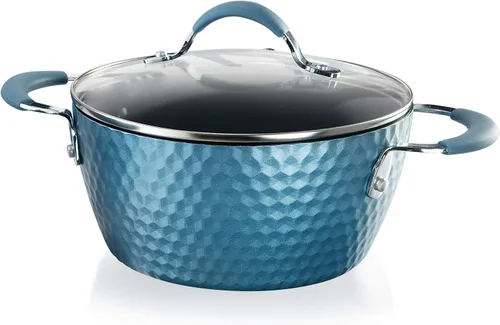 Vista 9 de NutriChef Olla de cocina antiadherente duradera, utensilios de cocina de alta calidad con tapas de vidrio templado transparentes, 2.1 cuartos