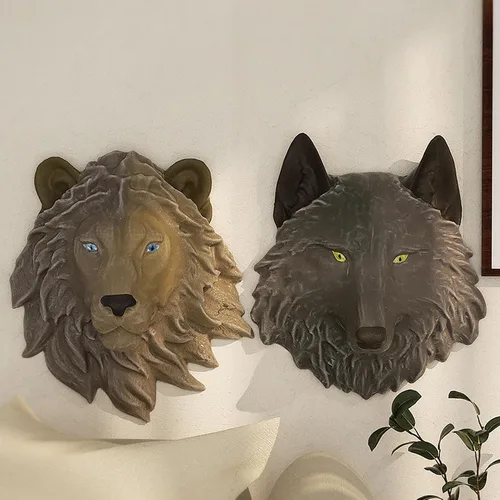 Vista 3 de Moldes de silicona de animales, moldes de resina de cabeza de lobo, moldes de silicona epoxi para bricolaje de resina de escritorio de pared