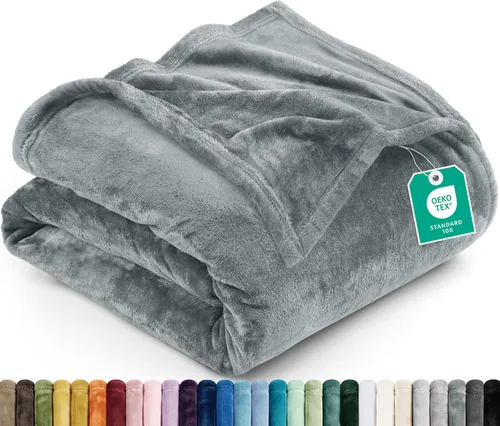 Vista 39 de Utopia Bedding - Manta de vellón de lujo, mullida, antiestática; manta de suave microfibra de 8.8 oz/yd² (300 g/m²) para sofá y cama; tamaño Gris