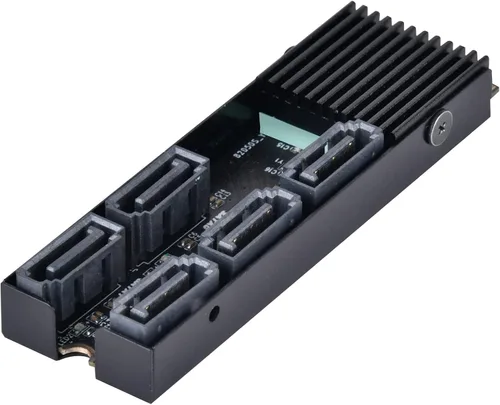 Vista 5 de Silverstone Tecnología ECS07 Tarjeta de expansión de almacenamiento PCIe M.2 PCIe de 5 puertos SATA Gen3 6Gbps no RAID M.2, SST-ECS07