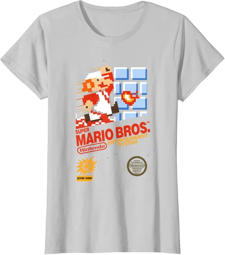 Vista 16 de Super Mario Dashin - Camiseta gráfica de acción, ajuste clásico, cuello redondo, color negro