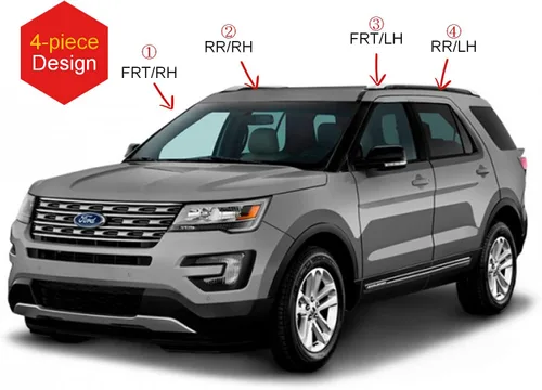 Vista 3 de AUTOCLOVER - Juego de 4 protectores de lluvia con cinta adhesiva para Ford Explorer 2011 2012 2013 2014 2015 2016 2017 2108 2019 / deflectores