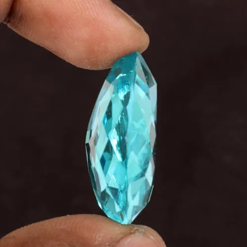 Vista 4 de REAL-GEMS Piedra preciosa suelta de la forma de la mezcla del topacio azul suizo del corte brillante perfecta para la fabricación de la joyería