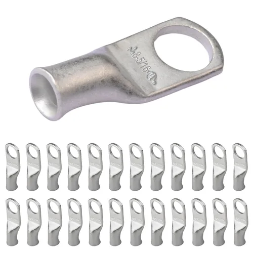 Vista 118 de SELTERM 5 piezas terminales de cable de cobre estañado 1/0 AWG perno de 1/2", extremos de cable de batería, terminales de anillo, conectores