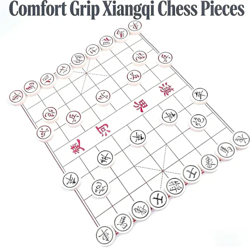 Vista 7 de MAGIKON Ajedrez chino, Xiangqi de plástico duro con caja de plástico, diámetro de 1-1/5 pulgadas