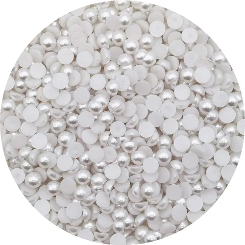 Vista 8 de INSPIRELLE 8000pcs 0.118 in Blanco Plano Parte Trasera Media Redonda Perla