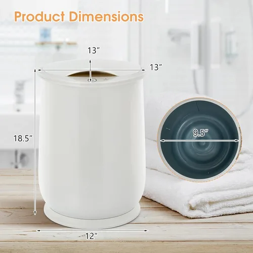 Vista 8 de WELLHUT Calentador de toallas calientes de 21 litros, calentadores de toallas de baño con soporte para fragancia, función de aislamiento, Gris